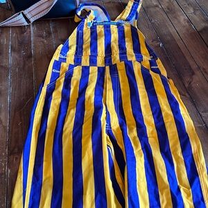 Purple and gold adult Game day Bibs/overalls! Worn once!  Like new!!